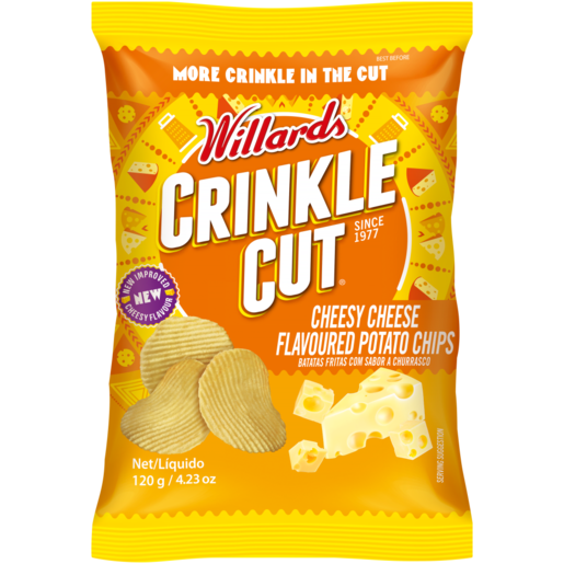 Willards Crinkle Cut Cheese Flavoured Potato Chips 120g