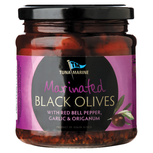 Tuna Marine Marinated Black Olives With Red Bell Pepper, Garlic & Origanum 280g