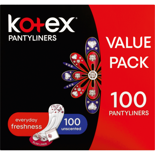 Kotex Unscented Everyday Pantyliners 100 Pack