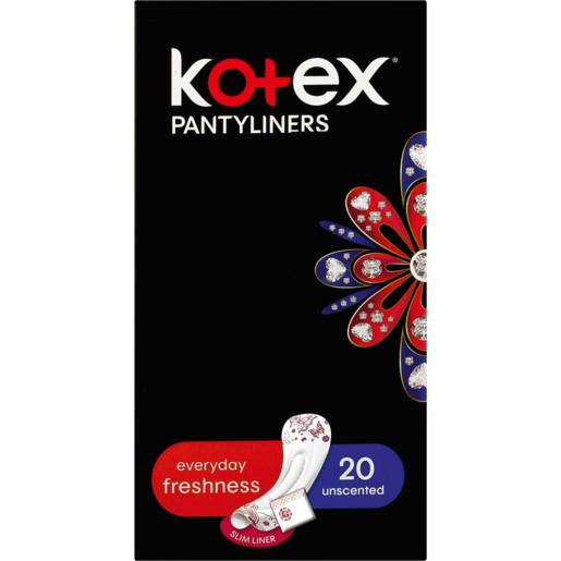 Kotex Everyday Freshness Unscented Pantyliners 20 Pack