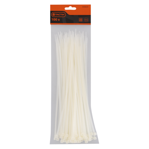 Tactix White Cable Ties 100 Pack