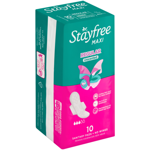 Stayfree Maxi Regular Unscented Sanitary Pads With Wings 10 Pack, Sanitary  Pads & Panty Liners, Sanitary Protection, Health & Beauty