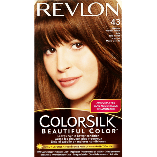 Revlon ColorSilk Beautiful Color Medium Golden Brown 43 Hair Colour Pack