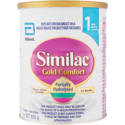 Similac Gold Comfort 1 Starter Infant Formula 0-6 Months 820g