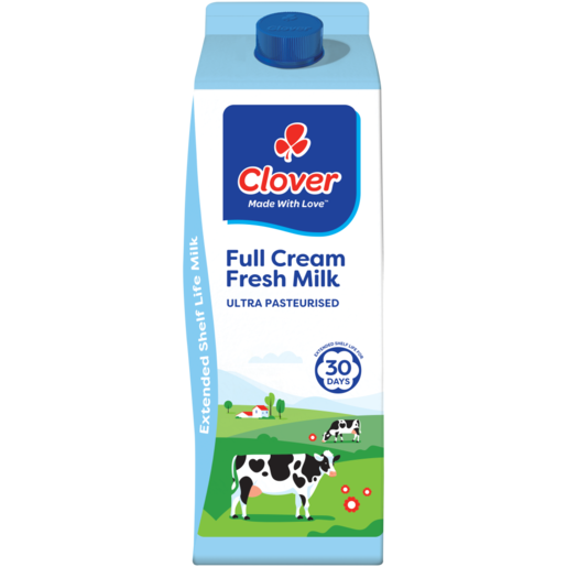 Clover Extended Shelf Life Full Cream Milk Carton 2L