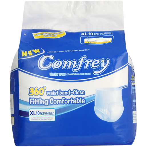 Comfrey Extra Large Adult Pull-Up Diapers 10 Pack