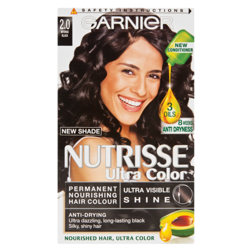 Garnier Nutrisse Ultra Colour Permanent Hair Colourant 2.0 Intense Black
