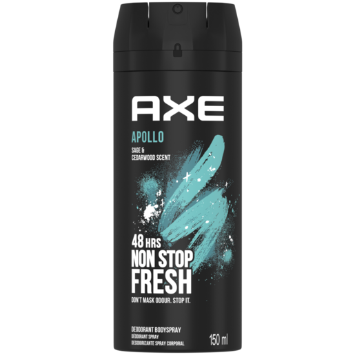 AXE Apollo Sage & Cedarwood Scented 48 Hour Fresh Deodorant Body Spray 150ml