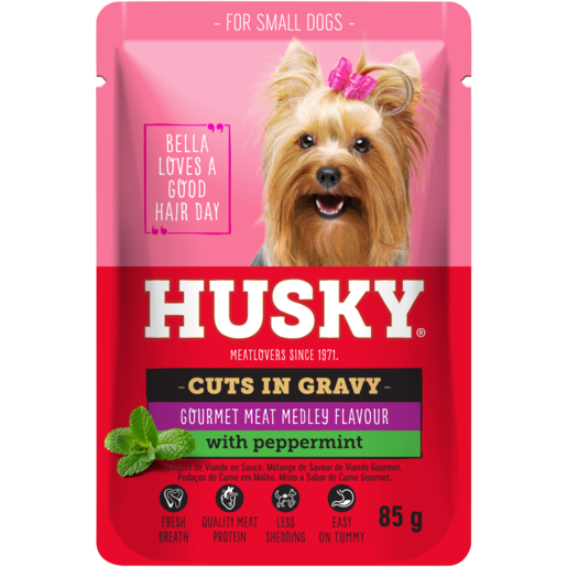 Husky Meatlovers Gourmet Meat Medley Flavoured Small Adult Dog Food Pouch 85g