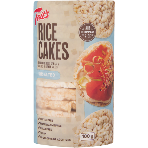 Tait's Unsalted Rice Cakes 100g