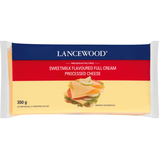 LANCEWOOD Sweetmilk Flavoured Full Cream Processed Cheese Slices 350g
