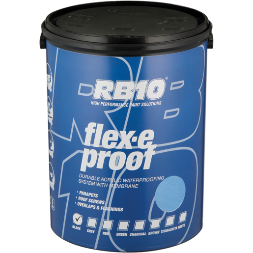 RB10 Flex-E Proof Black Waterproof Paint 5L