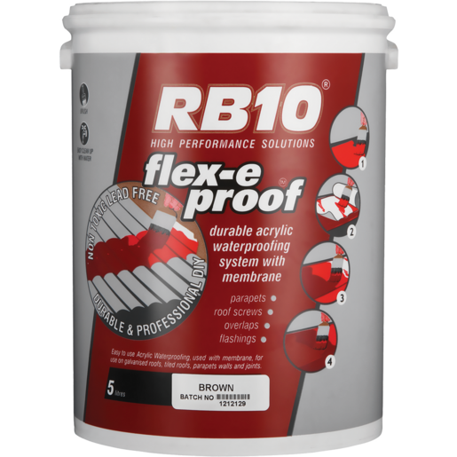 RB10 Flex-E Proof Brown Waterproof Paint 5L