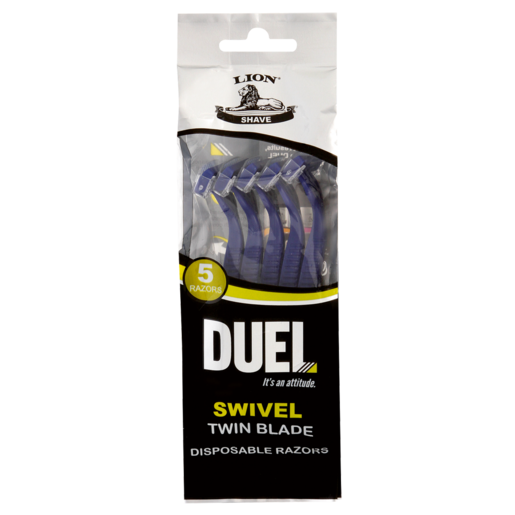 Lion Duel Swivel Twin Blade Disposable Razors 5 Pack