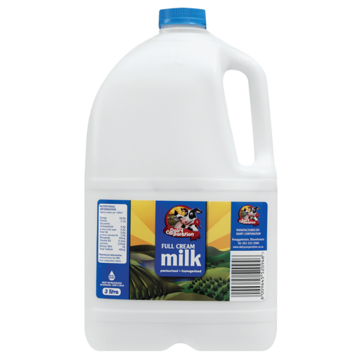 Dairy Corporation Full Cream Milk 3L