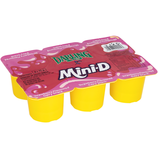 Darling Mini-D Strawberry Flavoured Dairy Snack 6 x 75g