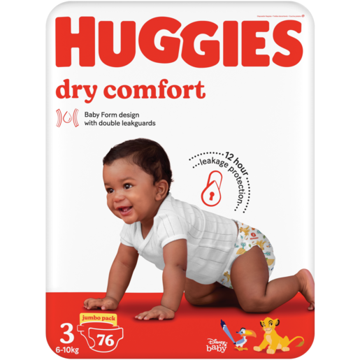 Huggies Dry Comfort Jumbo Pack Size 3 Diapers 76 Pack