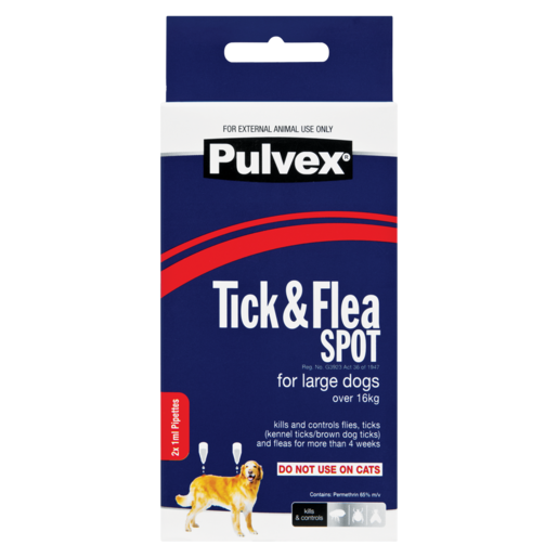 Pulvex Tick & Flea Spot For Large Dogs 2 x 1ml