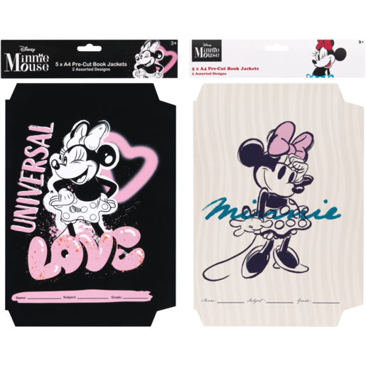 Disney Minnie Mouse Book Jackets A4 5 Pack (Assorted Item - Supplied At Random)