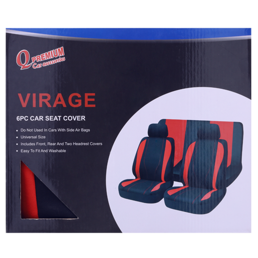 Q Premium Virage Car Seat Cover Set 6 Piece (Assorted Product - Single Item)