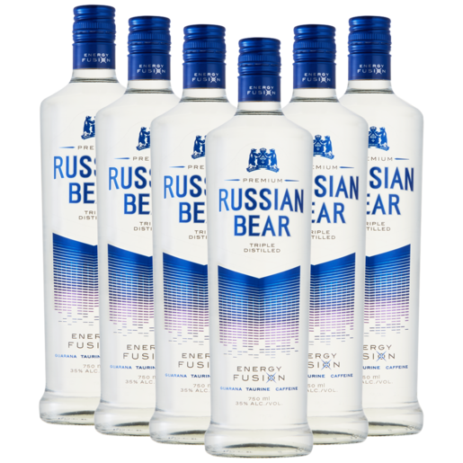Russian Bear Energy Fusion Vodka Bottles 6 x 750ml