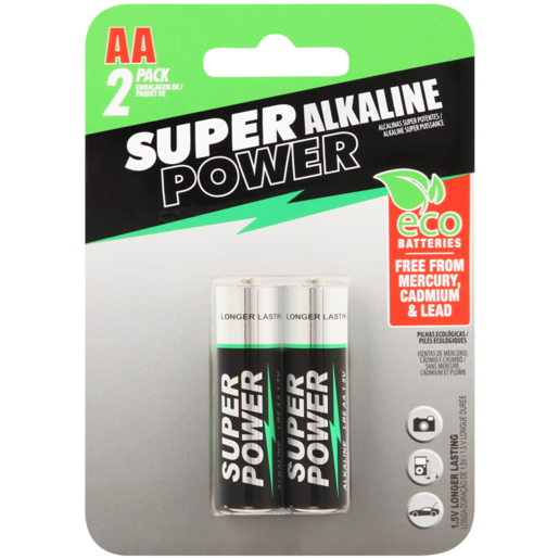 Super Power AA Alkaline Batteries 2 Pack