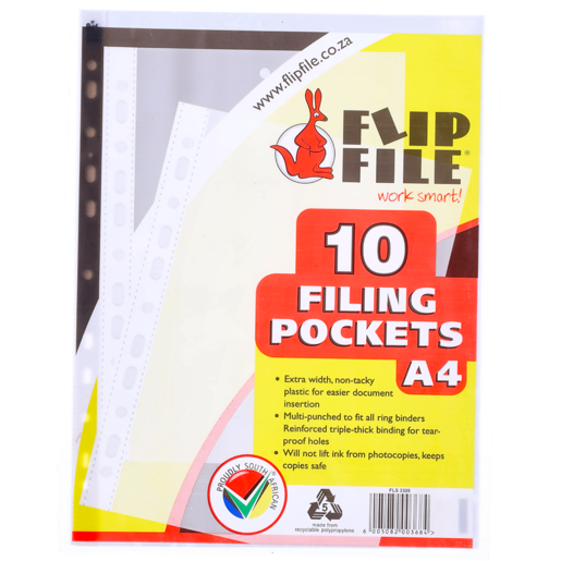 Flip File A4 Filing Sleeves 10 Pockets