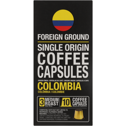 Foreign Ground Colombia Single Origin Coffee Capsules 10 Pack