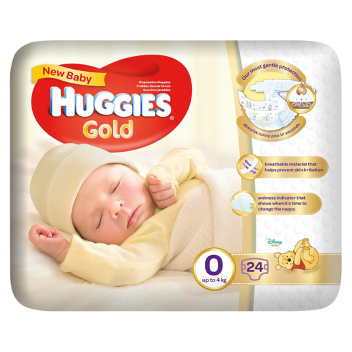 Huggies Gold New Baby Nappies 24 Pack