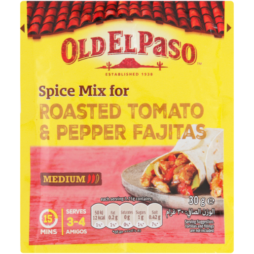 Old El Paso Roasted Tomato & Pepper Fajitas Spice Mix 30g