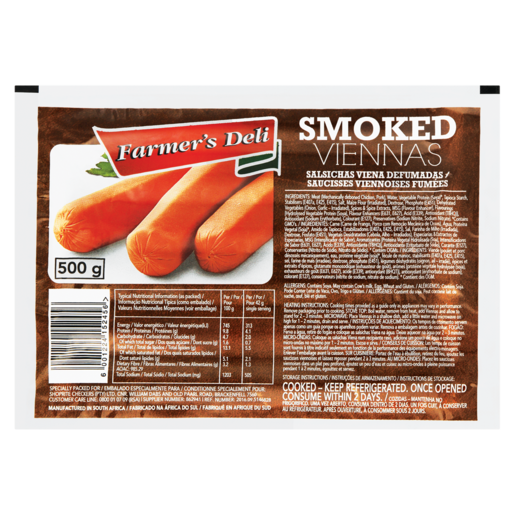 Famer's Deli Smoked Viennas Pack 500g
