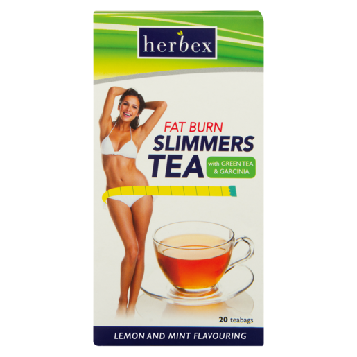 Herbex Lemon & Mint Flavoured Fat Burn Slimming Tea 20 Pack