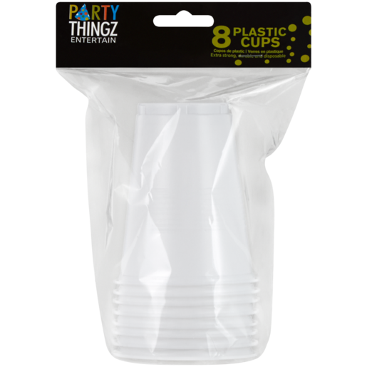 Party Thingz White Plastic Party Cups 8 Pack