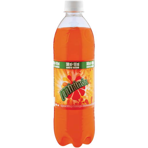 Mirinda Orange Flavoured Soft Drink Bottle 600ml