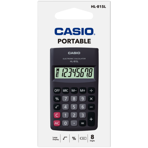 Casio Grey Electronic Calculator Hl-815L