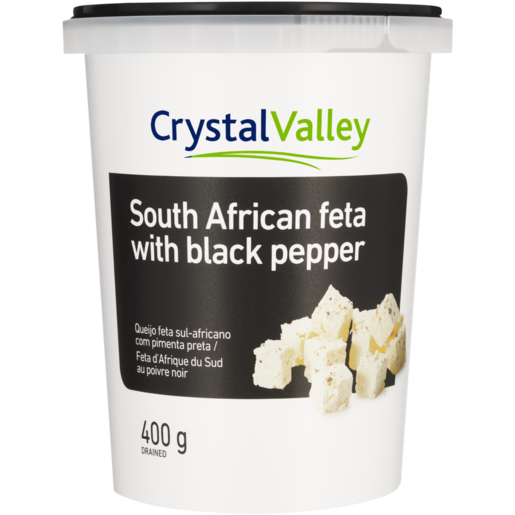 Crystal Valley South African Feta with Black Pepper 400g 