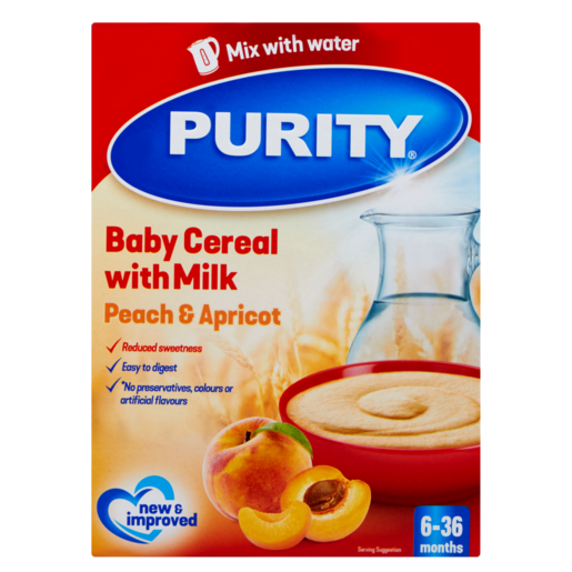 PURITY Peach & Apricot Flavoured Baby Cereal With Milk 200g