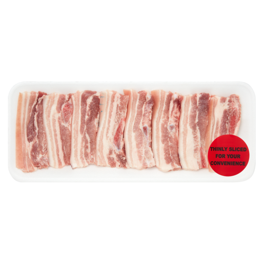 Thinly Sliced Pork Rashers Per kg