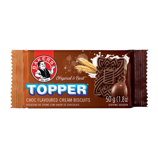 Bakers Topper Chocolate Flavoured Cream Biscuits 50g