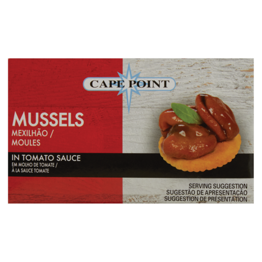 Cape Point Mussels In Tomato Sauce 85g