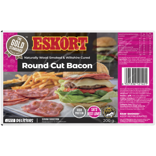 Eskort Round Cut Bacon 200g