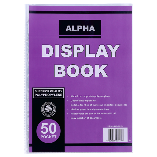 Alpha Purple Display Book 50 Pocket