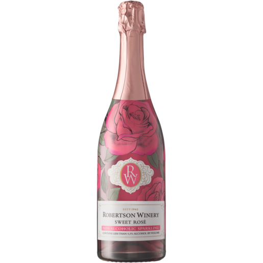 Robertson Winery Non-Alcoholic Sweet Sparkling Rosé Wine Bottle 750ml