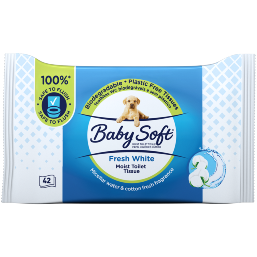 Baby Soft Fresh White Toilet Tissue Wipes 42 Pack