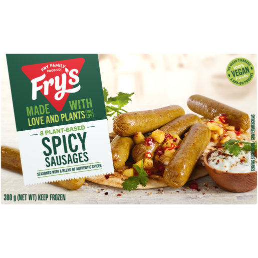 Fry's Frozen Plant-Based Spicy Sausages 380g