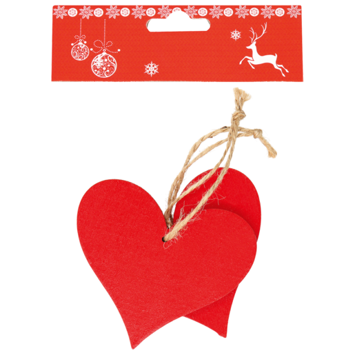 Christmas Tree Wooden Heart Décor 2 Pack