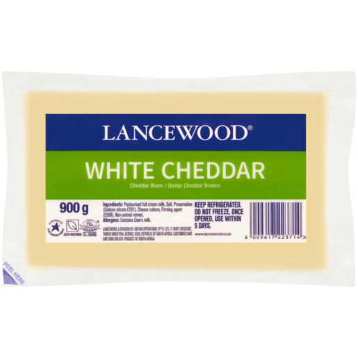 LANCEWOOD White Cheddar Cheese Pack 900g