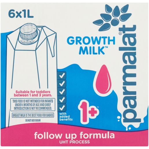 Parmalat Medium Fat Growth Milk 1+ Pack 6 x 1L