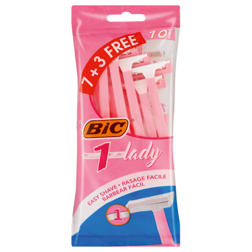 BIC 1 Lady Women's Disposable Razors Pouch 7 Pack + 3 Free
