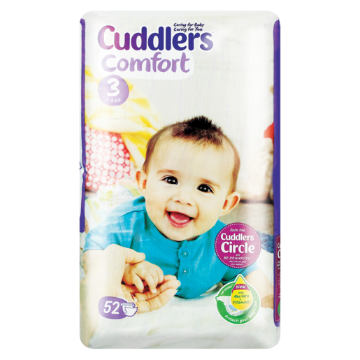 Cuddlers Comfort Size 3 Diapers 52 Pack